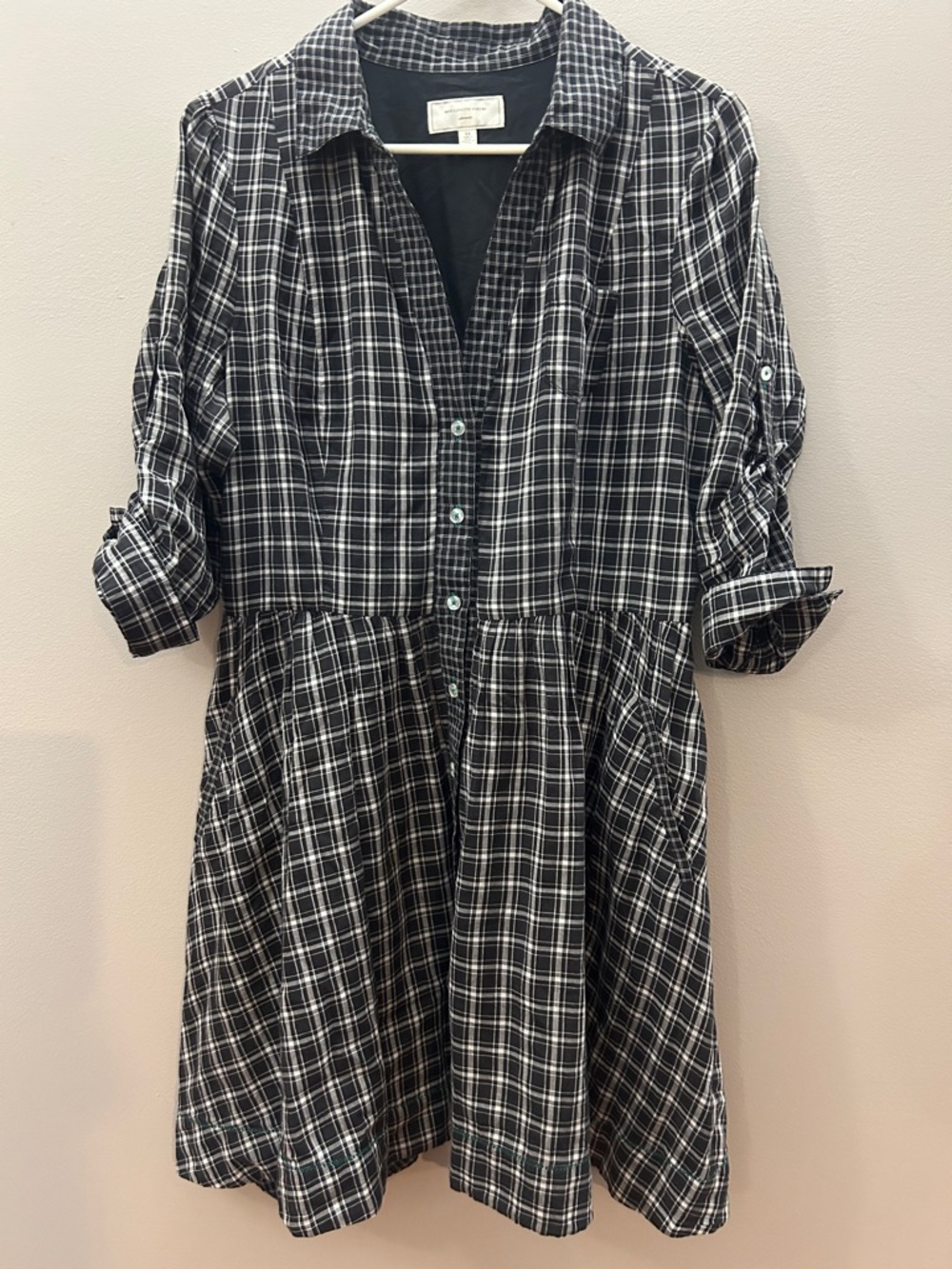 Moulinette Soeurs Plaid Dress Sz 12 Shirt Dress - Picture 2 of 6